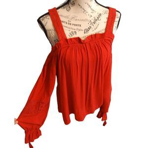 Band of gypsies  viscose top Red Large Boho Hippie Summer
